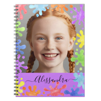 Cuaderno Editable Pastel Splash Custom Photo Frame