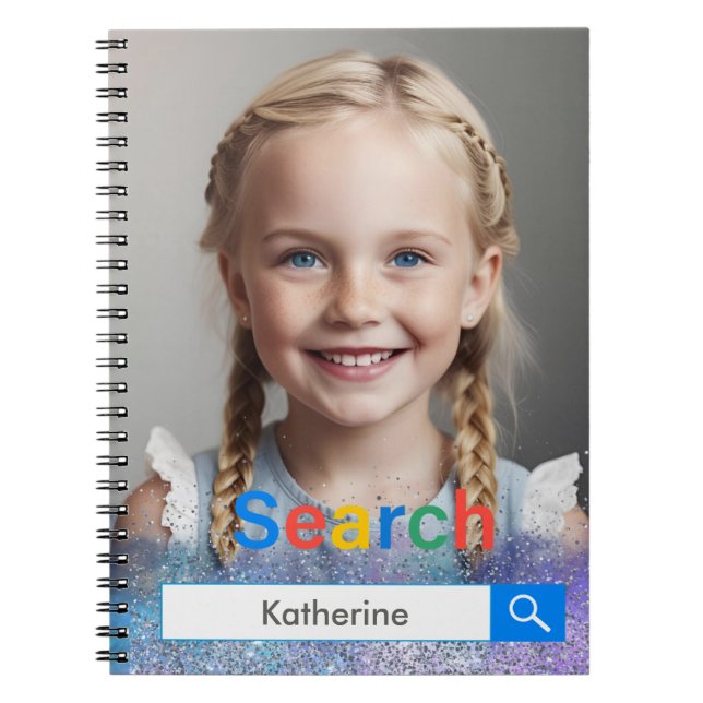 Cuaderno Editable Photo Google search Bar unique gift (Frente)