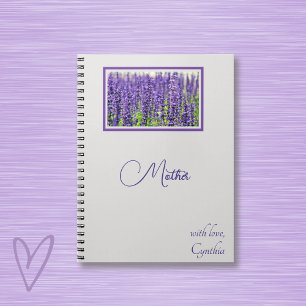 Cuaderno Editar nombres, precioso diario de lavanda,