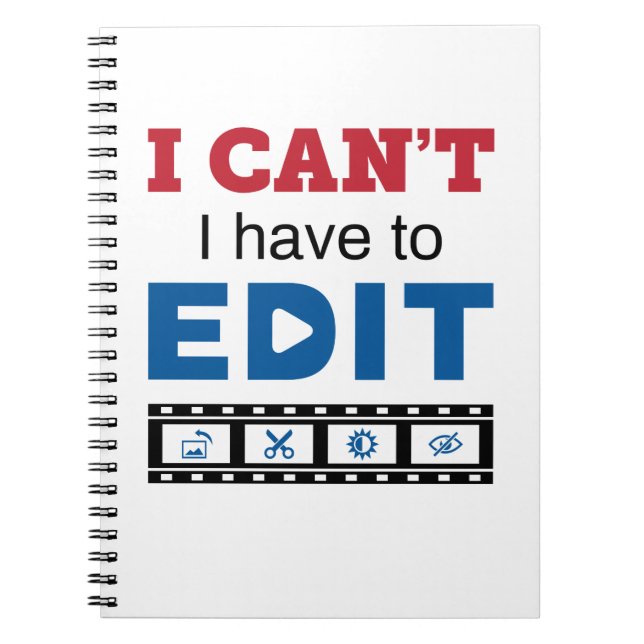 Cuaderno Editor de video No puedo Tengo que editar (Frente)