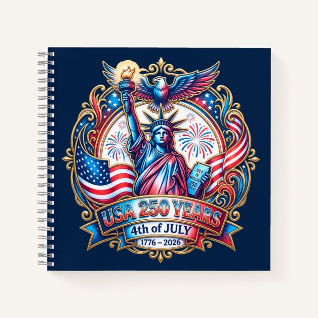 Cuaderno EE. UU. 250 años 4 de julio 1776-2026 (Anverso)