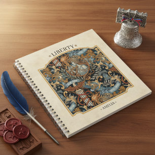 Cuaderno EE. UU. 250 Liberty Art Nouveau Patrón Borde ID130