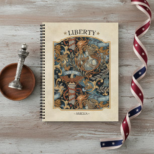 Cuaderno EE. UU. 250 Liberty Art Nouveau Patrón de borde ID