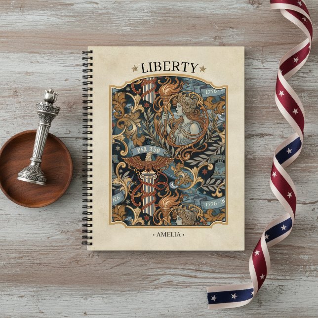 Cuaderno EE. UU. 250 Liberty Art Nouveau Patrón de borde ID (Subido por el creador)