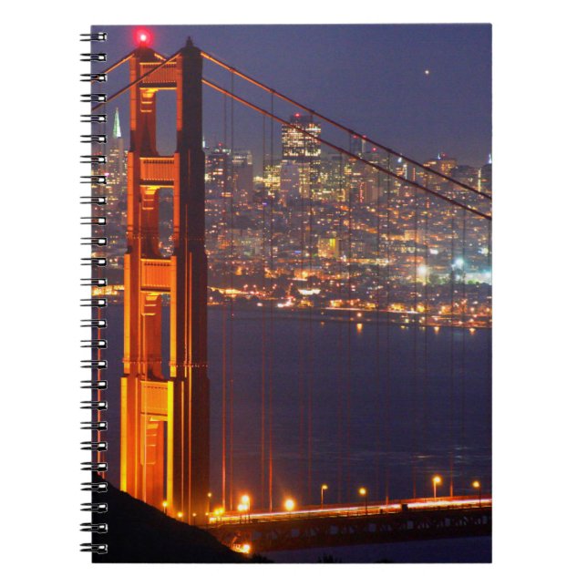 Cuaderno EE.UU., California. Puente Golden Gate de noche (Frente)