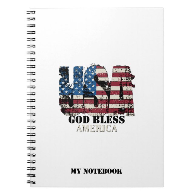 Cuaderno EE. UU. Dios bendiga a América  (Frente)