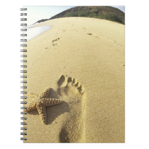 Cuaderno EE. UU., Hawái, Maui, Makena Beach, Huella y