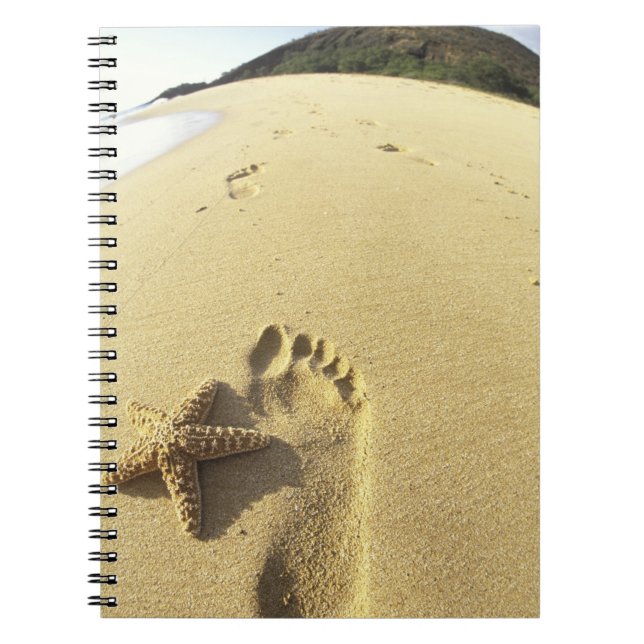 Cuaderno EE. UU., Hawái, Maui, Makena Beach, Huella y (Frente)