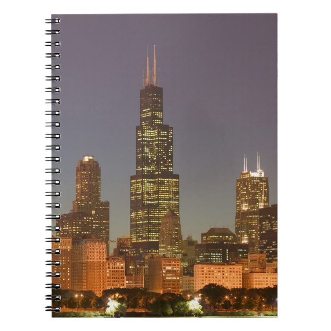 Cuaderno EE.UU., Illinois, Chicago: Cielo urbano / Noche (Frente)
