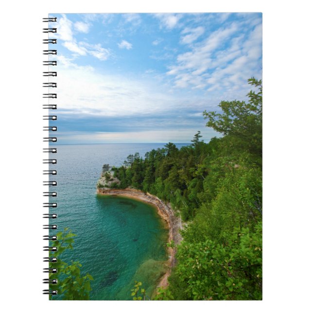 Cuaderno EE. UU., Michigan. Formación rocosa Miner's Castle (Frente)