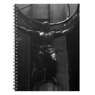 Cuaderno EE. UU. Nueva York rockefeller estatua Atlas 1970