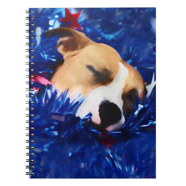 Cuaderno EE.UU. Patriótico Dog American Pit Bull Terrier (Frente)