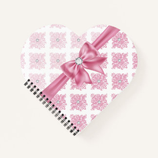 Cuaderno Eelegante Glam Pink Bow Diamonds Damask