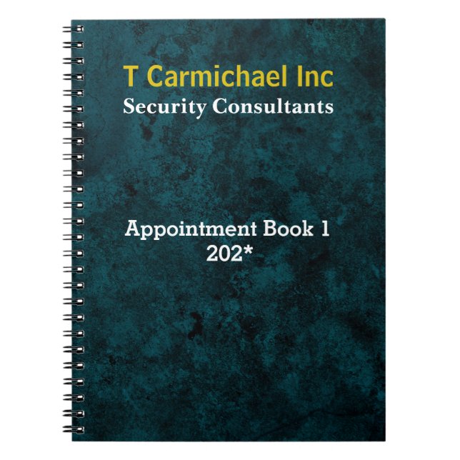 Cuaderno Efecto de cuero azul verdoso (Frente)