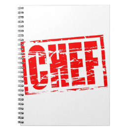 Cuaderno Efecto de la estampilla de goma roja del chef