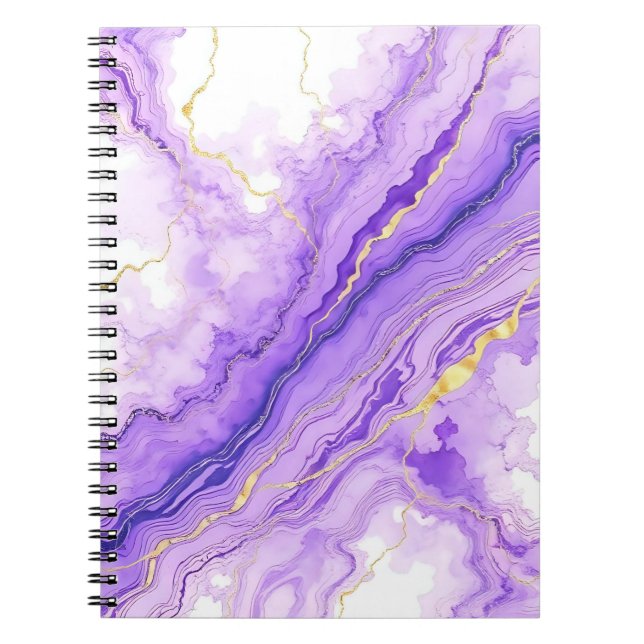 Cuaderno efecto de mármol púrpura (Frente)