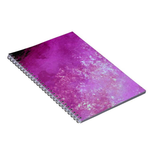 Cuaderno Efecto de nube de tormenta elegante patrón rosa pú (Lado Derecho)