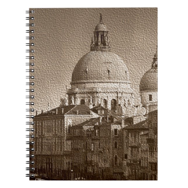 Cuaderno Efecto de papel Sepia Gran Canal de Venecia (Frente)