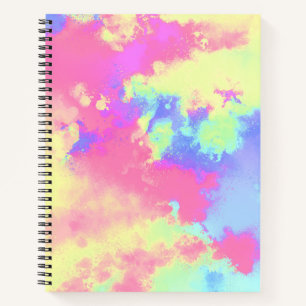 Cuaderno efecto de salpicadura de pintura de arcoíris rosa