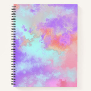 Cuaderno Efecto de salpicadura de pintura de arcoíris rosa