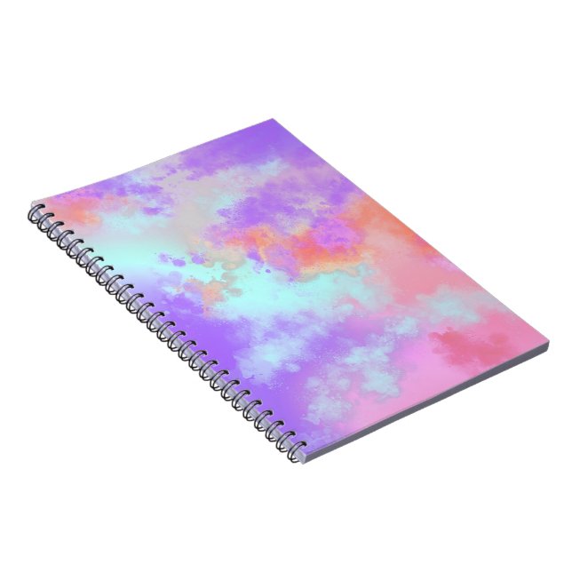 Cuaderno Efecto de salpicadura de pintura de arcoíris Rosa  (Lado Derecho)