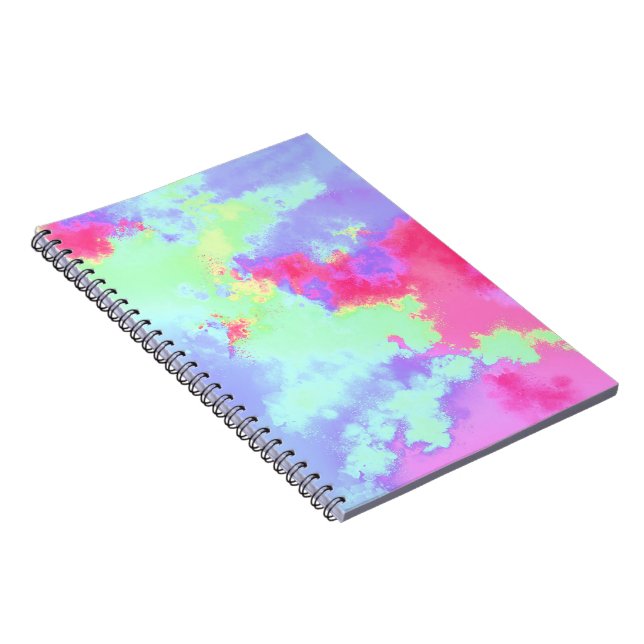 Cuaderno Efecto de salpicadura de pintura de arcoíris verde (Lado Derecho)