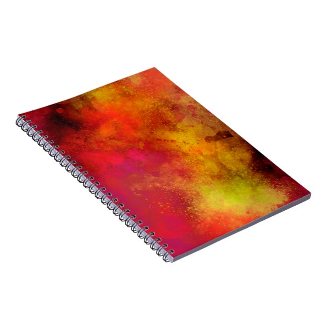Cuaderno Efecto de salpicadura de pintura de galaxia amaril (Lado Derecho)