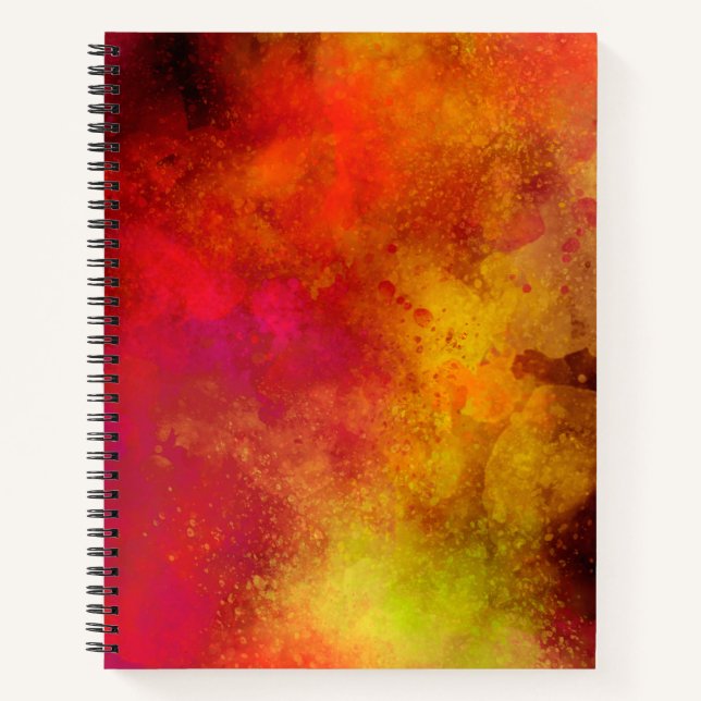 Cuaderno Efecto de salpicadura de pintura de galaxia amaril (Anverso)
