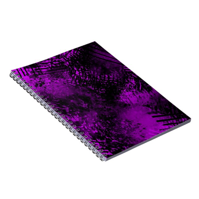Cuaderno Efecto de salpicaduras de pintura Púrpura y Negro (Lado Derecho)