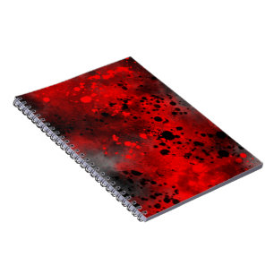 Cuaderno Efecto de Salpicaduras de Pintura Rojo y Negro