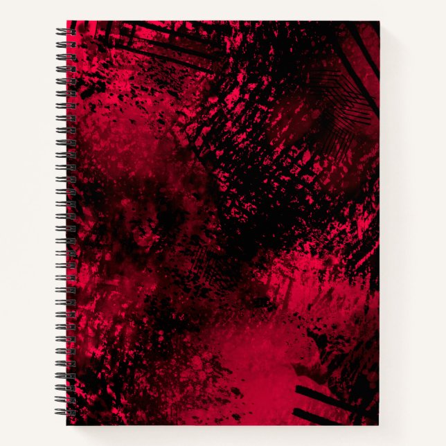 Cuaderno Efecto de salpicaduras de pintura Rojo y Negro (Anverso)