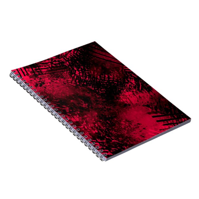 Cuaderno Efecto de salpicaduras de pintura Rojo y Negro (Lado Derecho)