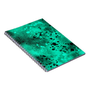 Cuaderno Efecto de Salpicaduras de Pintura Verde y Negro