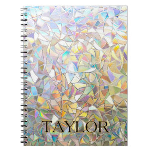 Cuaderno Efecto de vidrio emplomado prismático - Arcoíris p