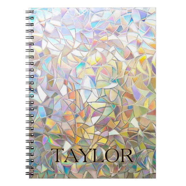 Cuaderno Efecto de vidrio emplomado prismático - Arcoíris p (Frente)