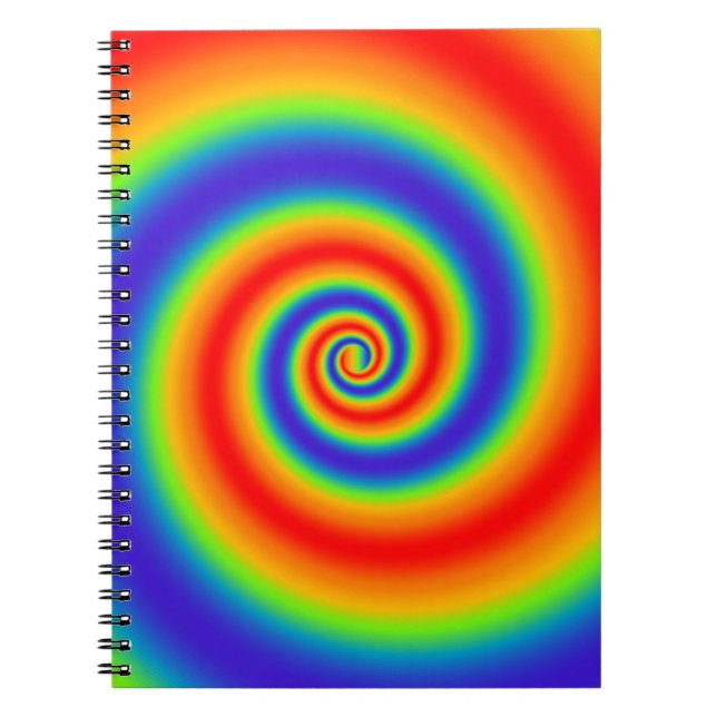Cuaderno Efecto espiral colorido del gradiente del arcoiris (Frente)