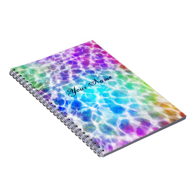 Cuaderno Efecto ondulado del arco iris del Hippie de Tiedye (Lado Derecho)