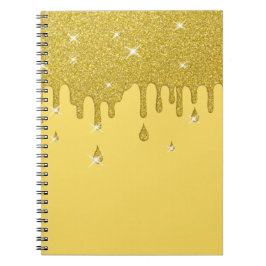 Cuaderno Efecto Purpurina de oro de goteo y espárragos