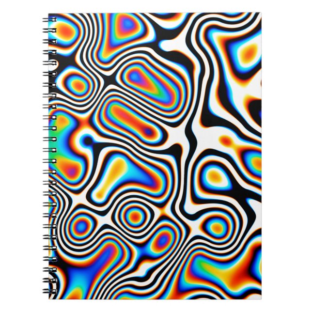 Cuaderno Efectos digitales. Fondo abstracto vibrante. Colo (Frente)