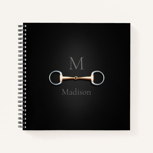 Cuaderno Eggbutt Snaffle Bit Monogramado 8x8 Ecuestre (Anverso)
