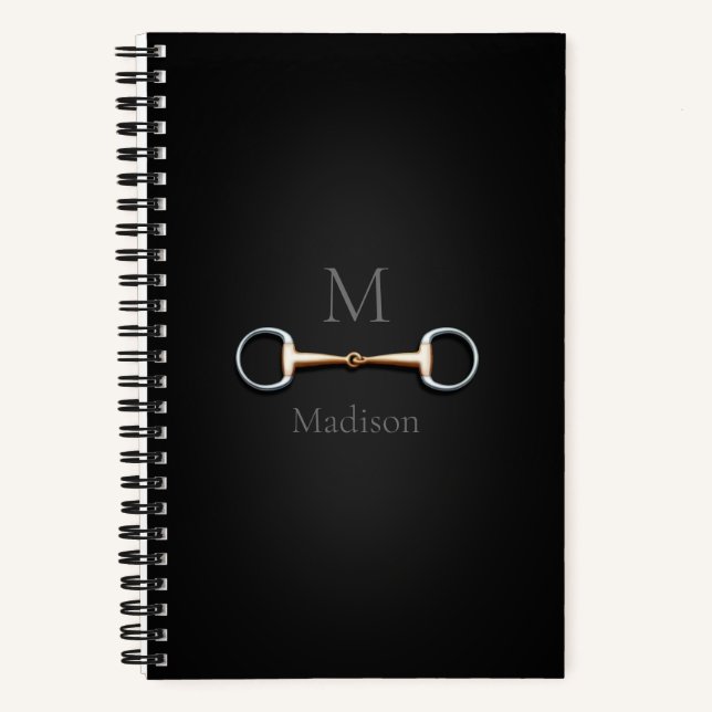 Cuaderno Eggbutt Snaffle Bit Monogramado Ecuestre (Anverso)