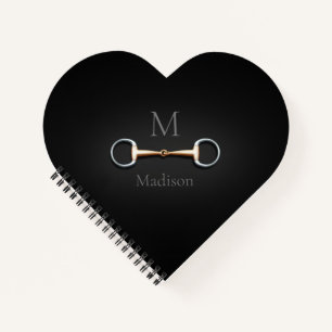 Cuaderno Eggbutt Snaffle bit Monogrammed Equestrian Heart