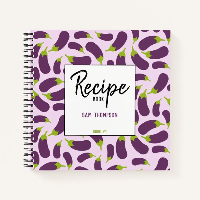 Cuaderno Eggplant Eggplant Receta Purple Vegetable Blanc (Anverso)