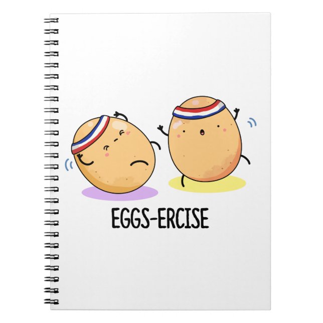 Cuaderno Eggs-ercise Funny Aerobic Eggs Pun (Frente)