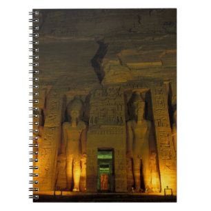 Cuaderno Egipto, Abu Simbel, fachada iluminada de pequeño
