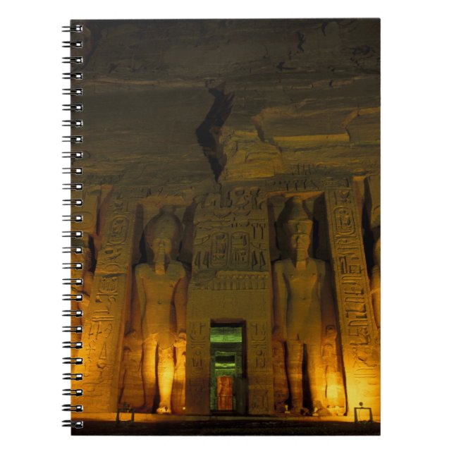 Cuaderno Egipto, Abu Simbel, fachada iluminada de pequeño (Frente)
