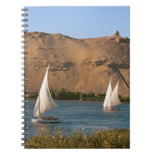 Cuaderno Egipto, Asuán, río Nilo, veleros Felucca,