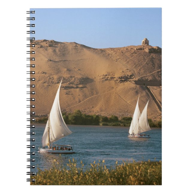 Cuaderno Egipto, Asuán, río Nilo, veleros Felucca, (Frente)