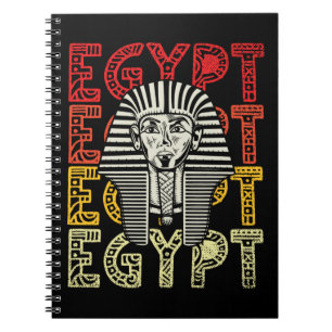 Cuaderno Egipto: El Dios egipcio Tutankhamun retro Egipto F