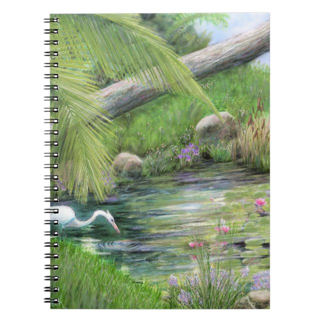 Cuaderno Egret on Pond (Frente)